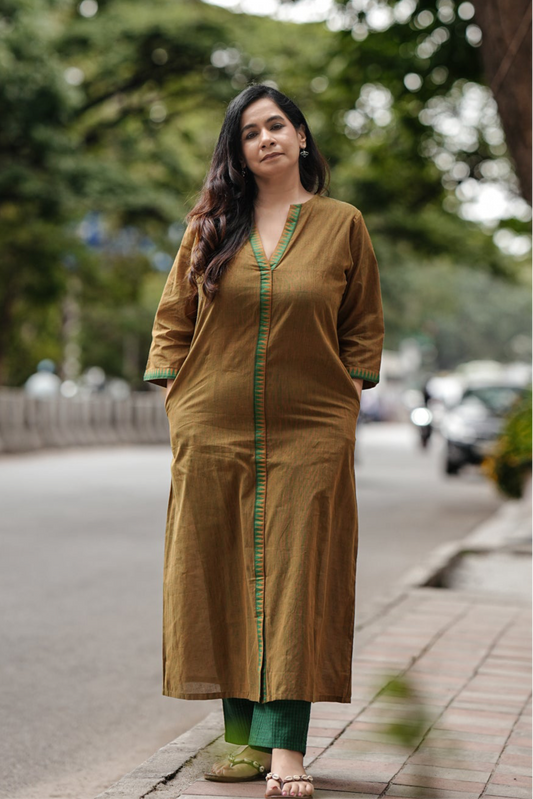 Gold Coast Stitched 2Pc Mangalgiri Cotton Suit Set