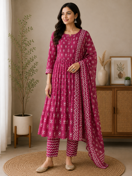 Naarira Cotton tulip Printed Suits