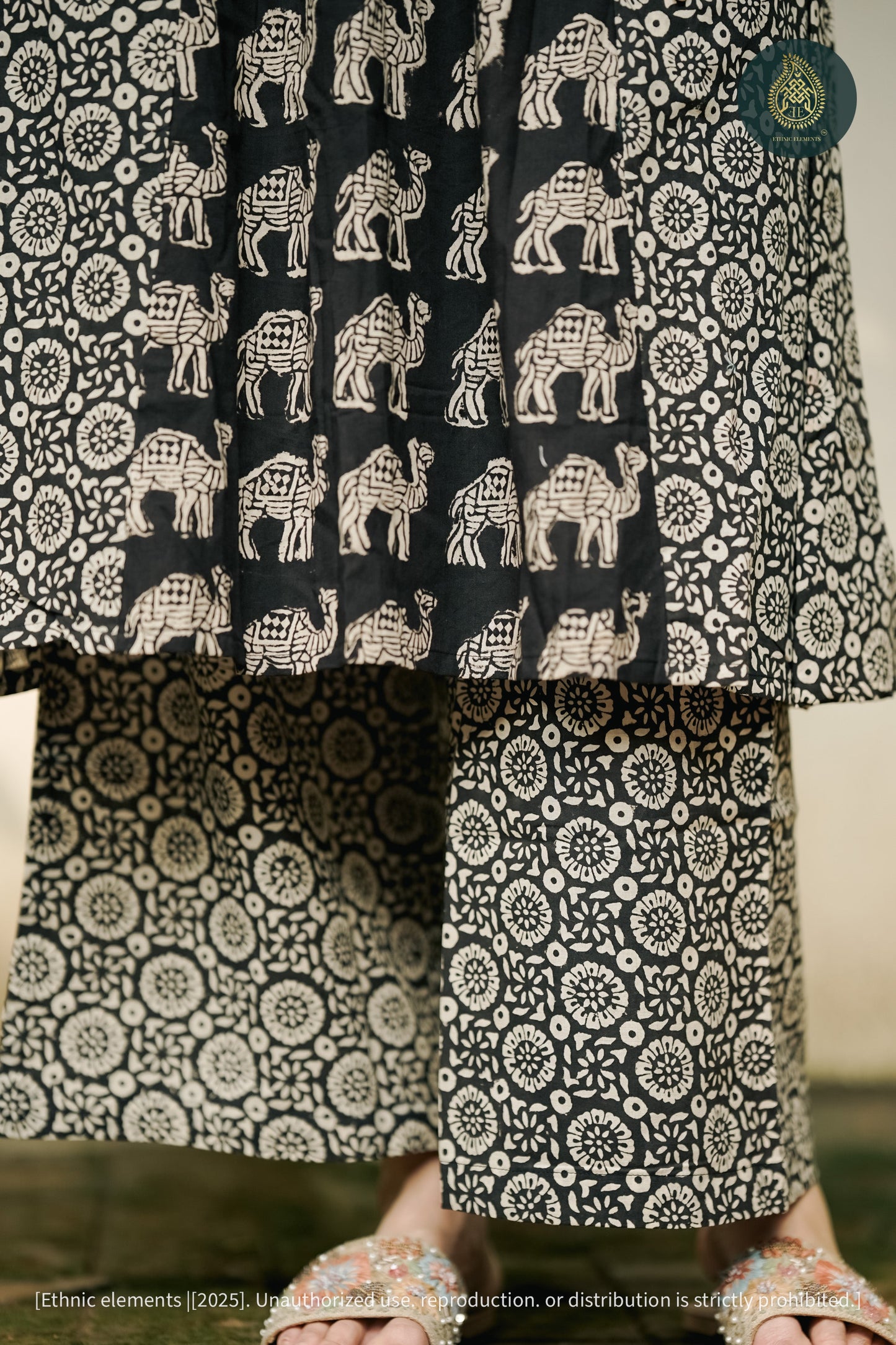 Siyah Cord Set - Hand Block Printed Cotton 2Pc Set
