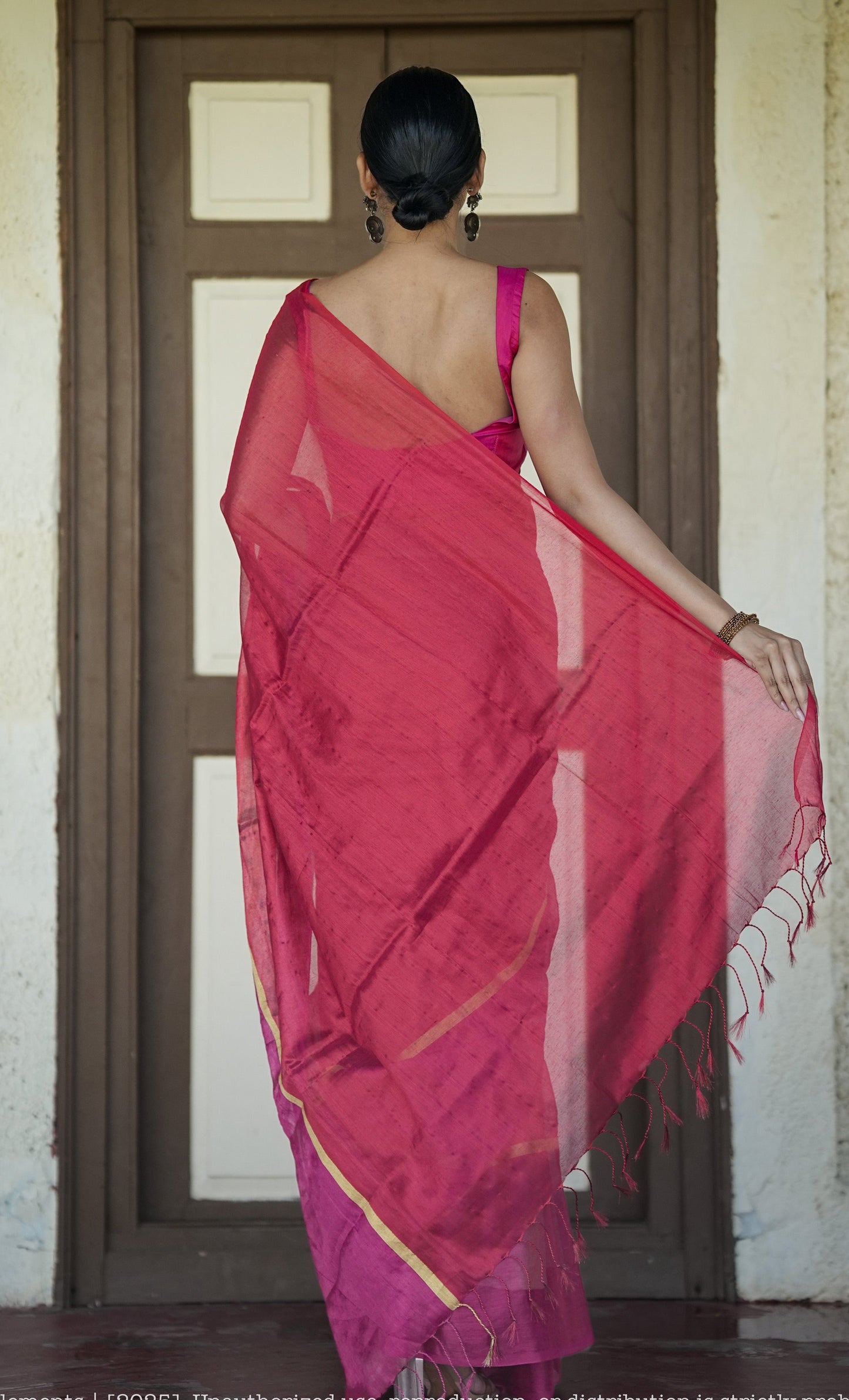 Mul Cotton Saree With Tissue - Blush Royale