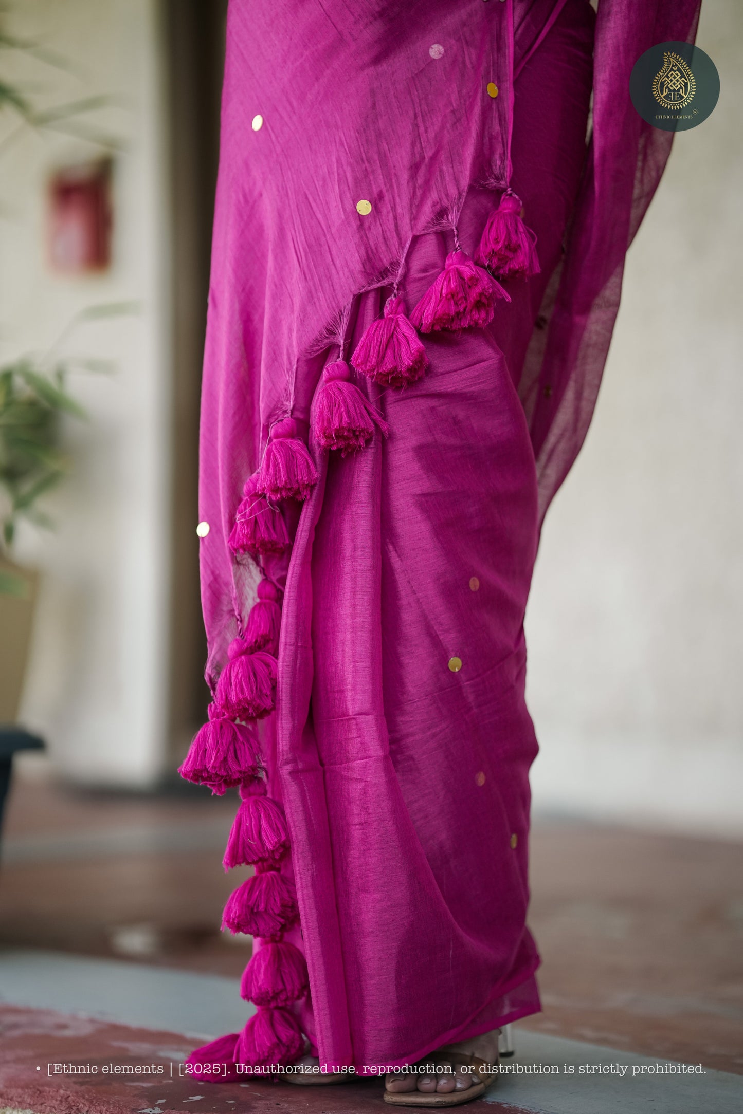 Mul Cotton Saree With Tissue - Ruby Whisper