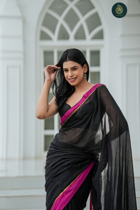 Mul Cotton Saree Kali Gulab Mehfil