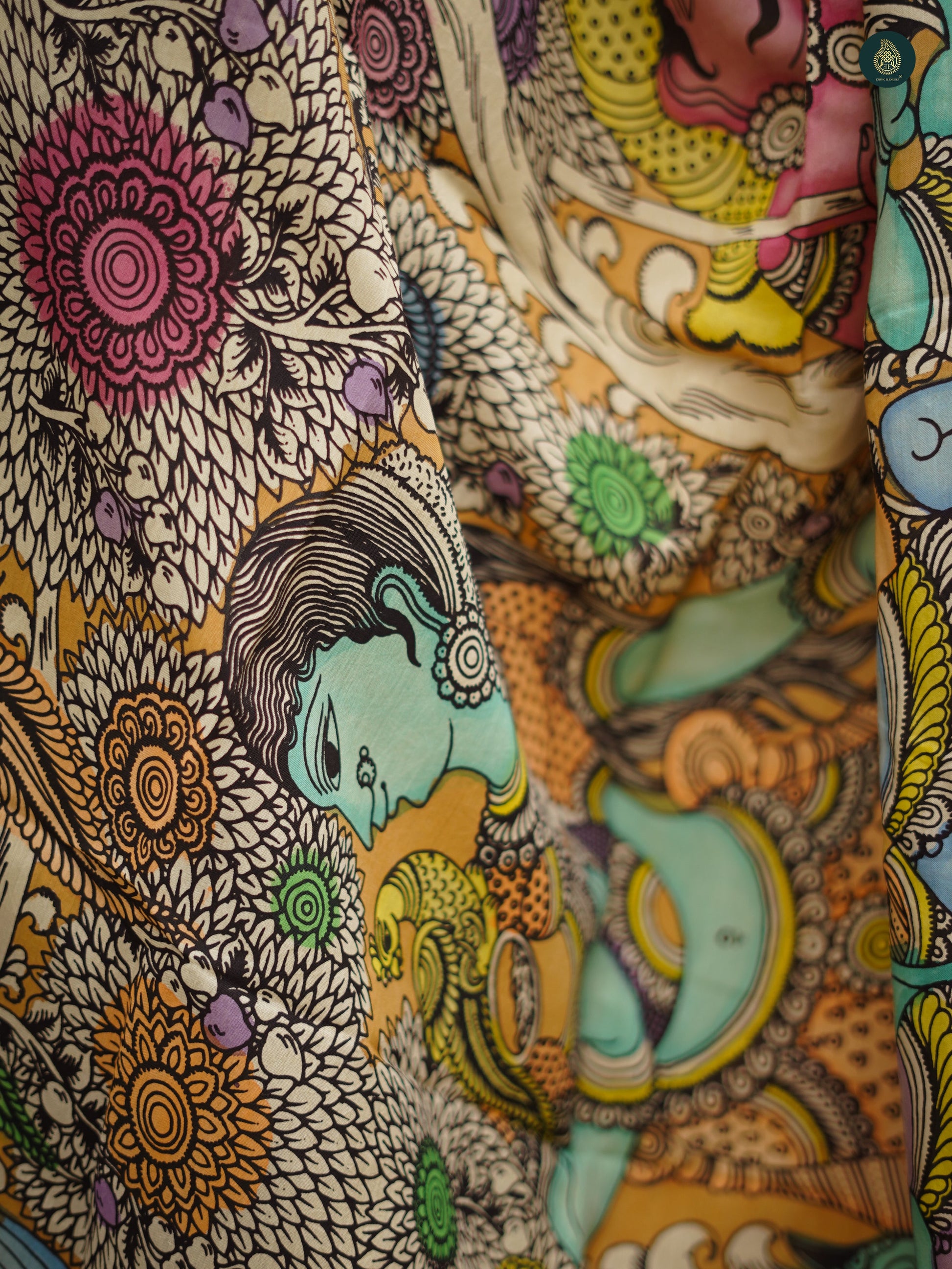 Stitched 3Pc Suit Set - Umber Brown & Kalamkari