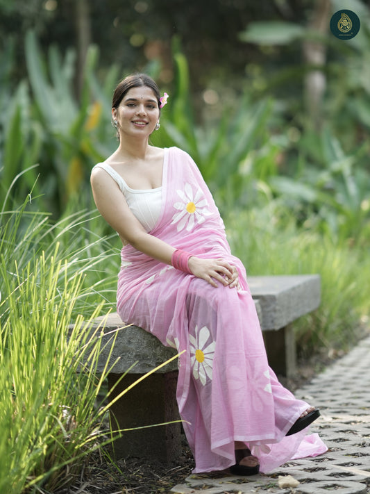 Hand Painted Cotton Saree - Consistency