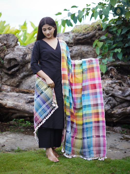 Stitched 3Pc Suit Set - Bhujodi & Metal Black
