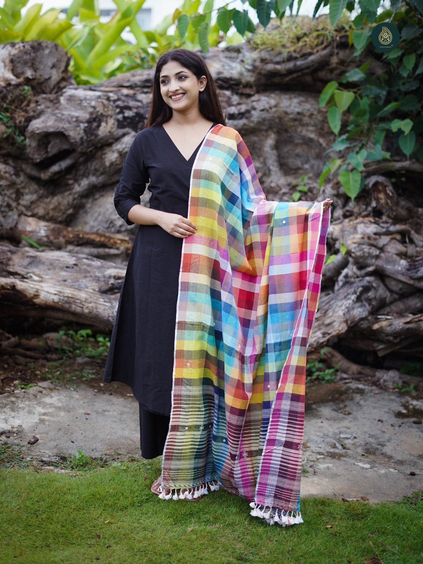 Stitched 3Pc Suit Set - Bhujodi & Metal Black