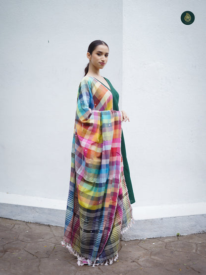 Stitched 3Pc Suit Set - Forest Green & Bhujodi