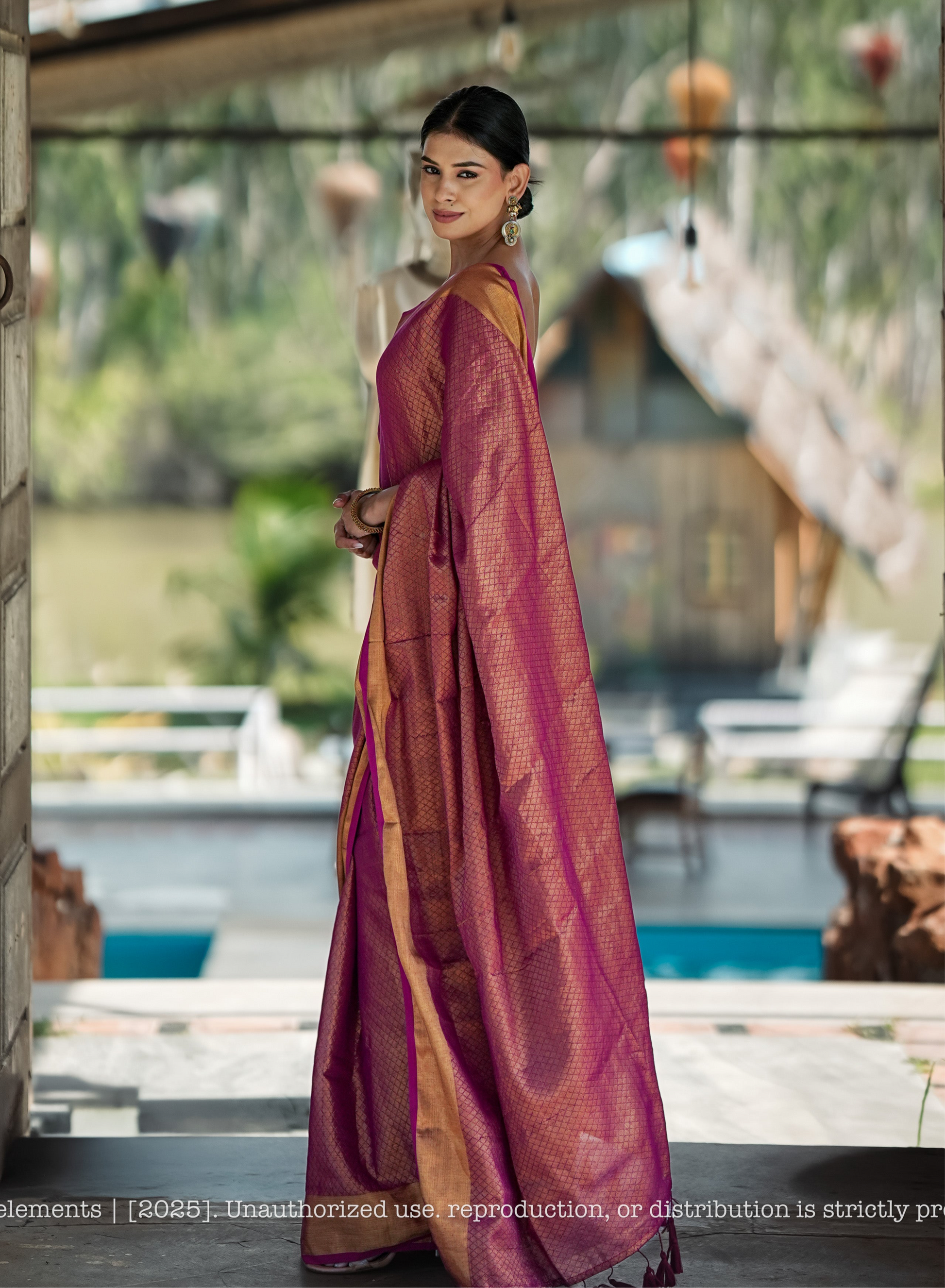 Mul Cotton Zari Jaal Saree Noor Rani