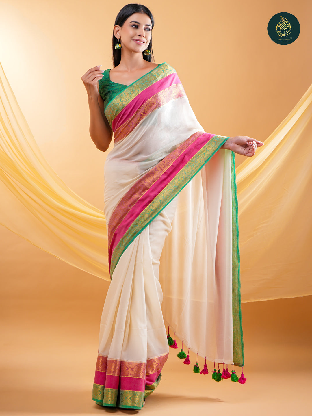 Saanjh Sutra - Mangalagiri Mul Cotton Loom Saree