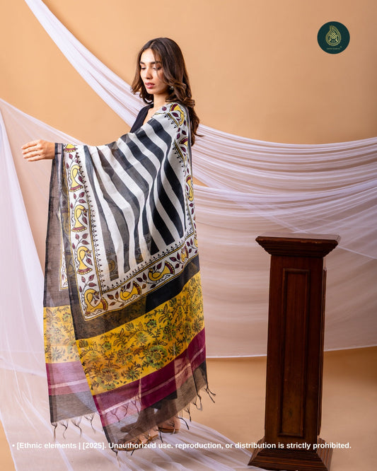 Stitched 3Pc Suit Set - Inkwite & Sanganeri
