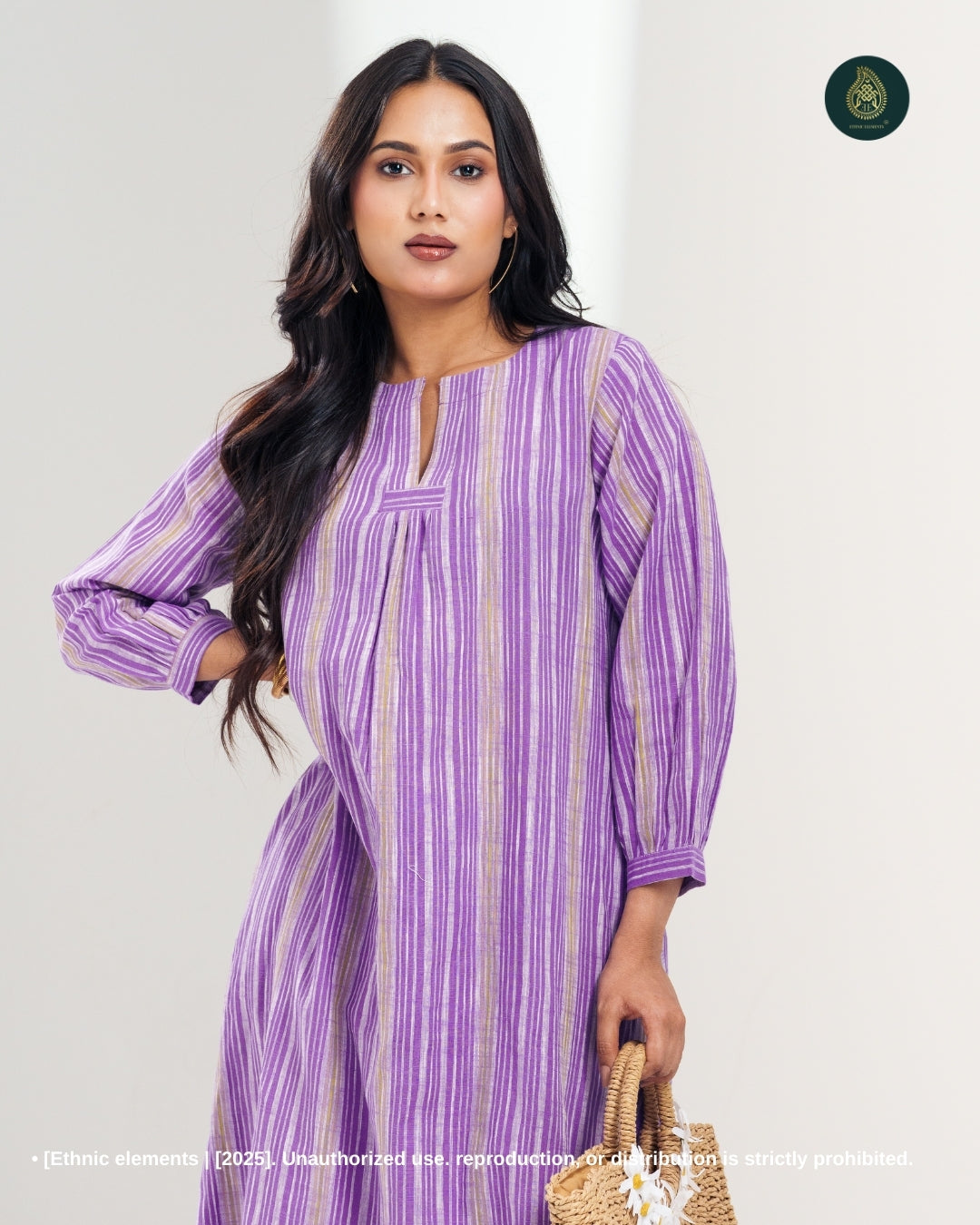 Stitched 2Pc Cotton Suit Set Hushed Lilac