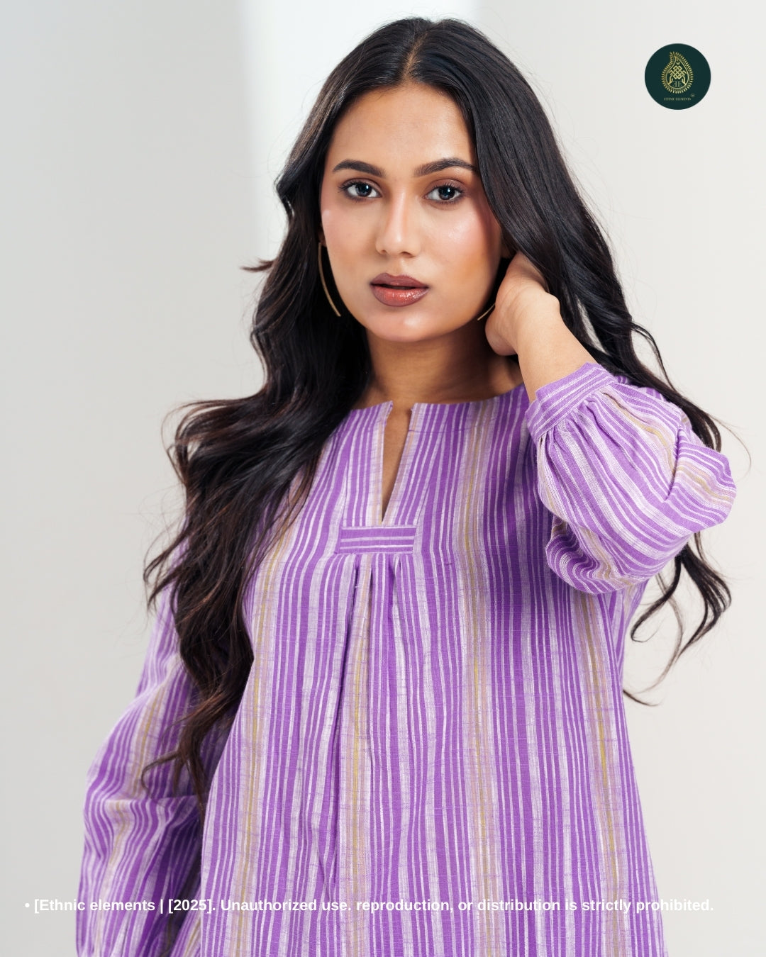 Stitched 2Pc Cotton Suit Set Hushed Lilac
