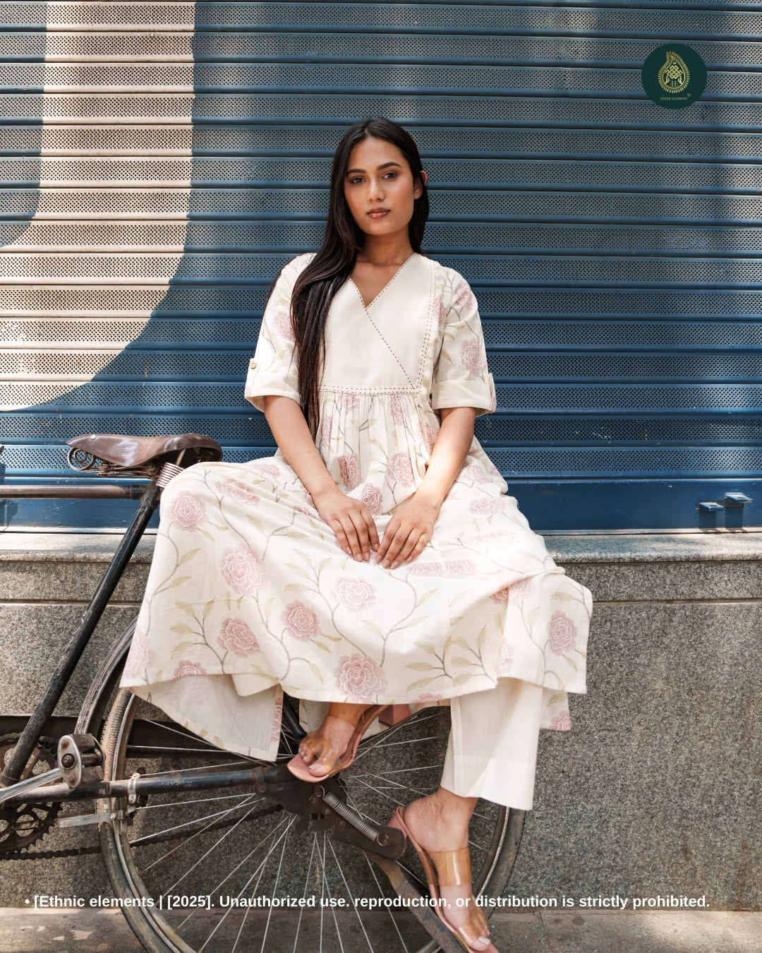 Stitched 2Pc Cotton Suit - Blush Breeze