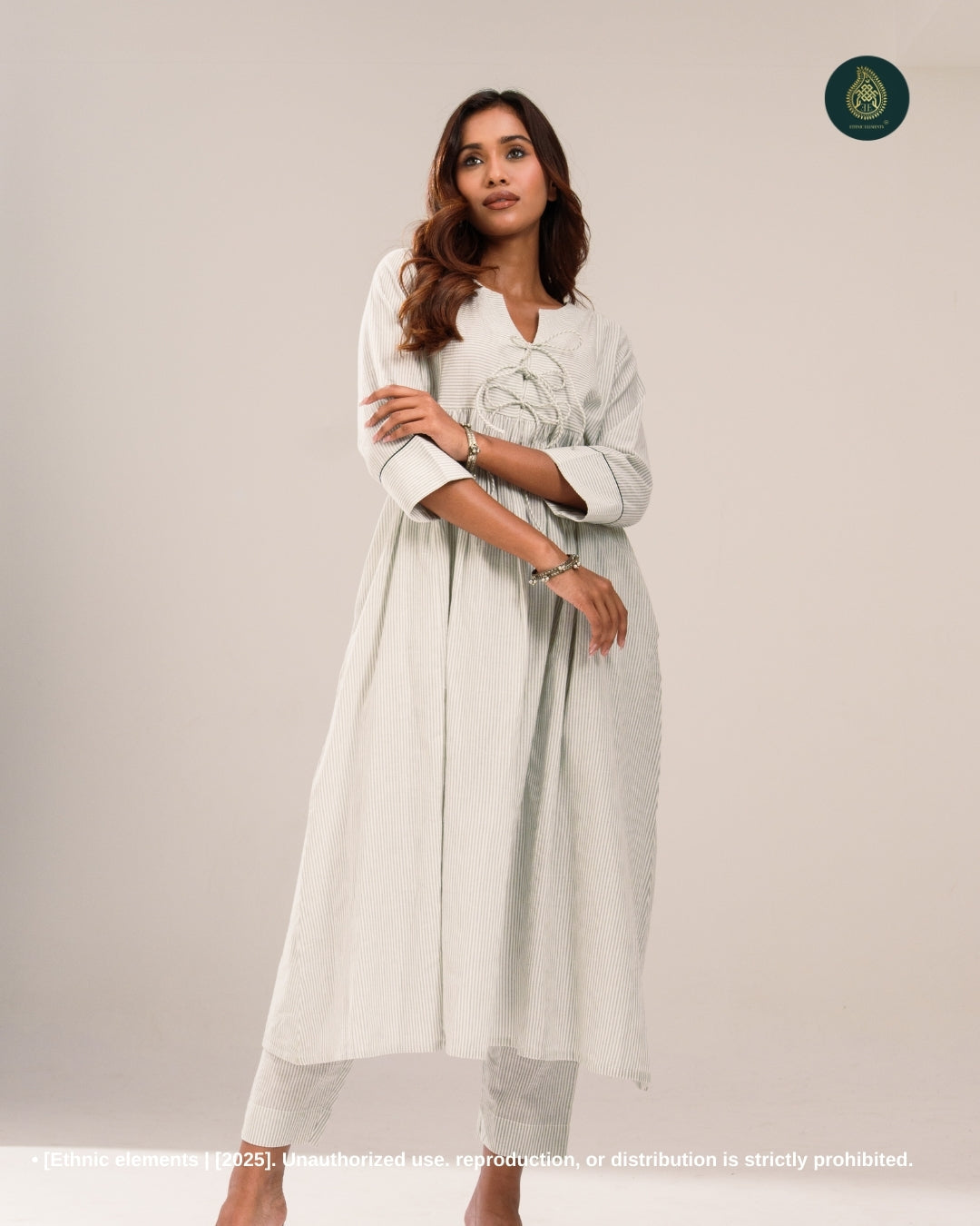 Stitched 2Pc Cotton Suit Set - Chalk Whisper
