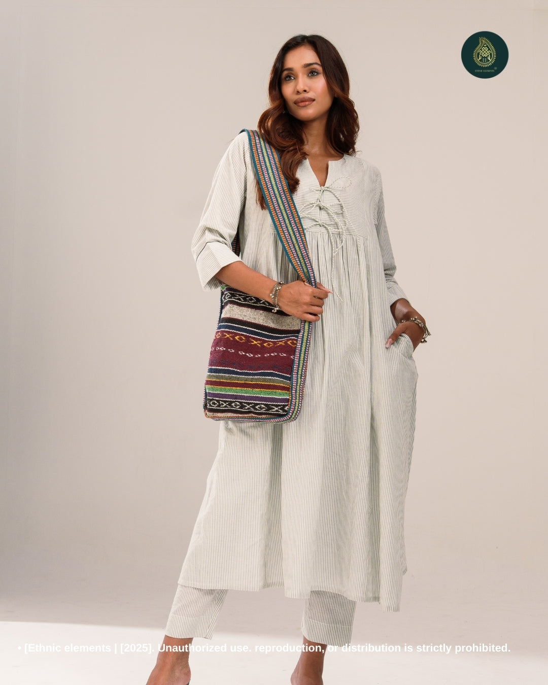 Stitched 2Pc Cotton Suit Set - Chalk Whisper