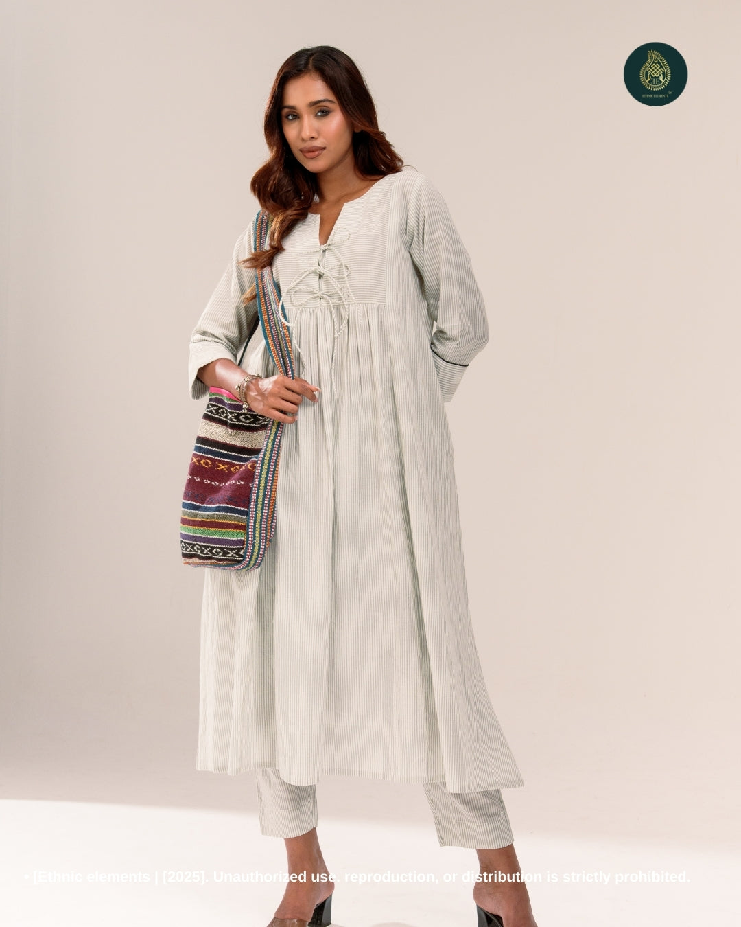 Stitched 2Pc Cotton Suit Set - Chalk Whisper