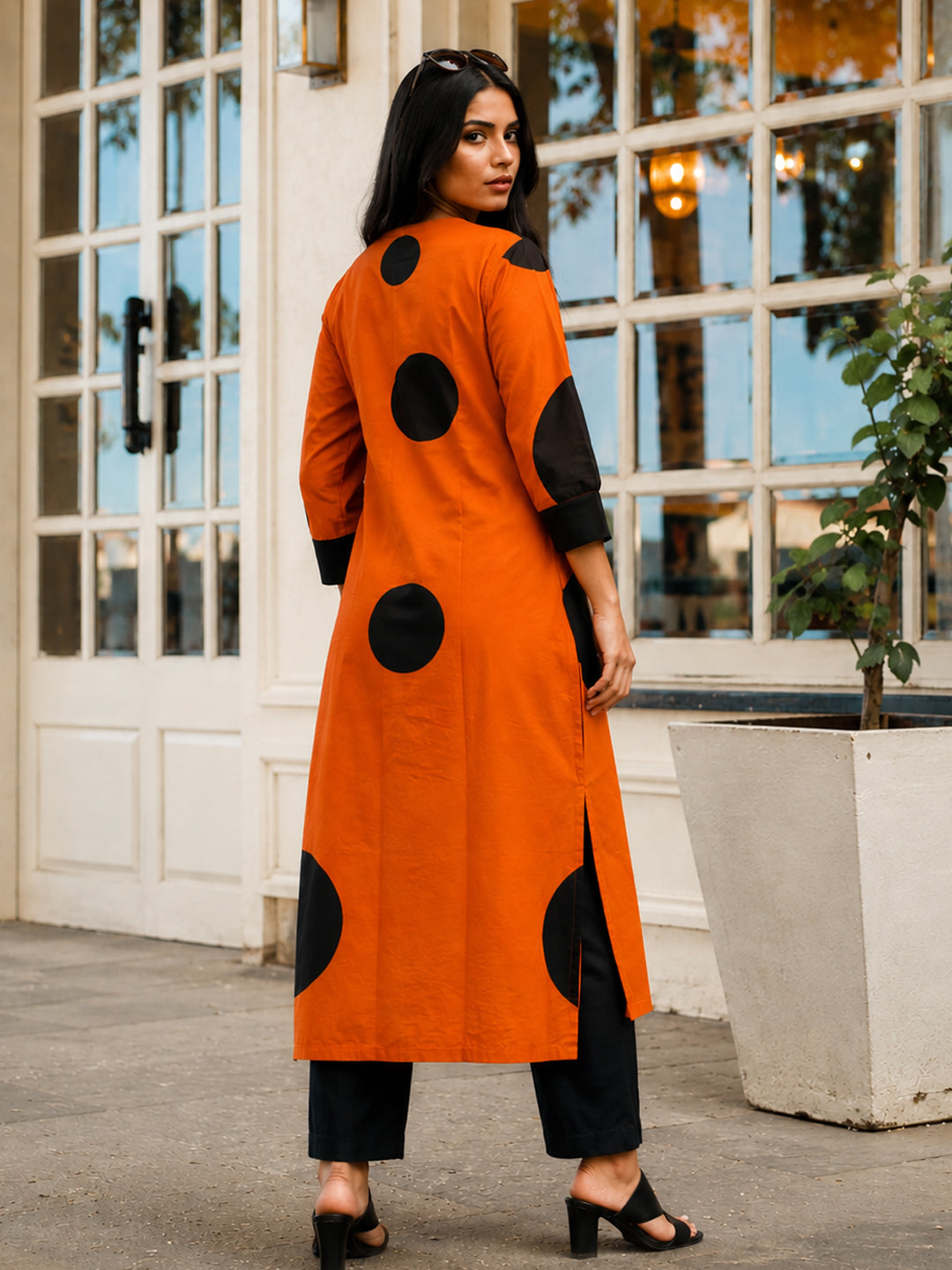 Stitched 2Pc Cotton Printed Suit Set - Dot Drama