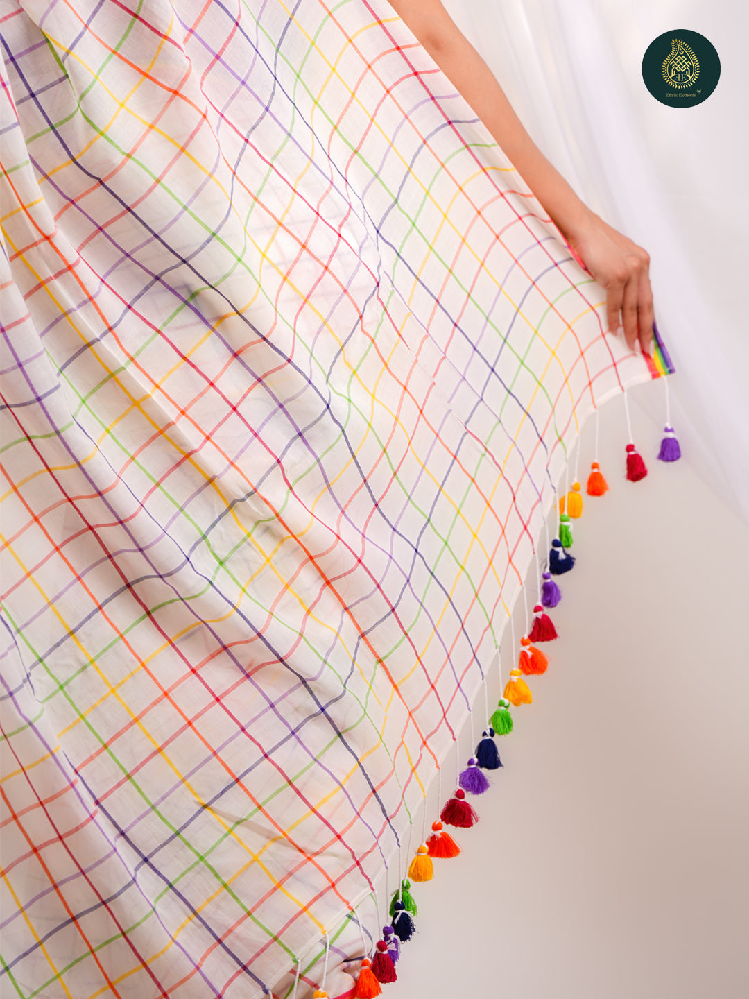 Rainbow Checks – Mul Cotton Saree