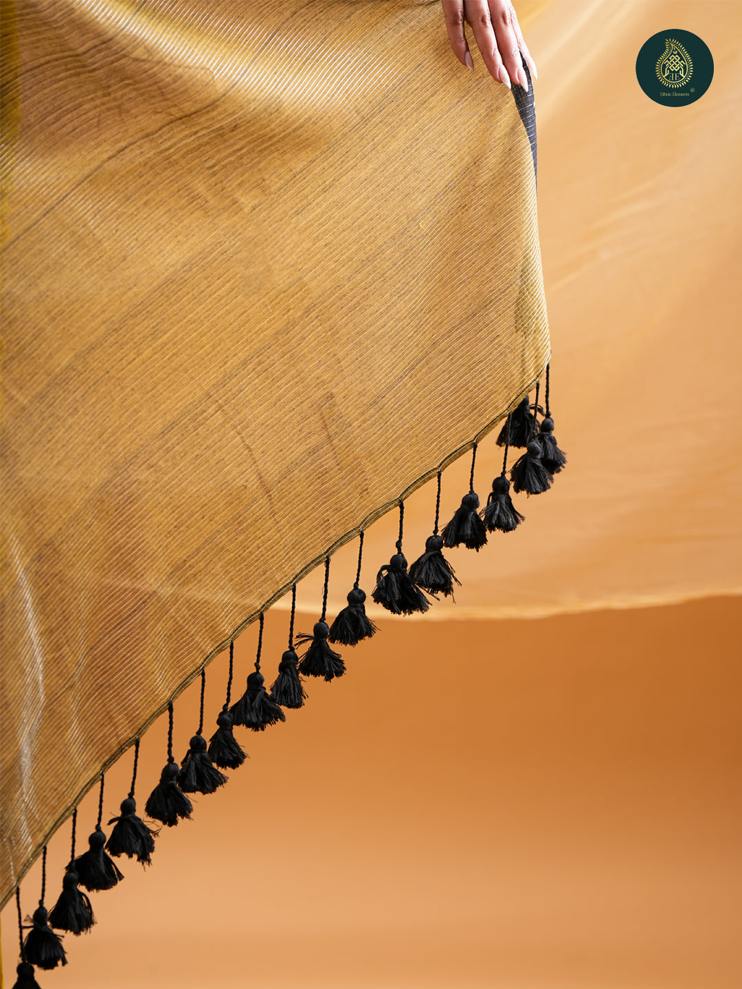 Radiant Mustard Yellow -  Mul Cotton Saree with Contrast Black Border