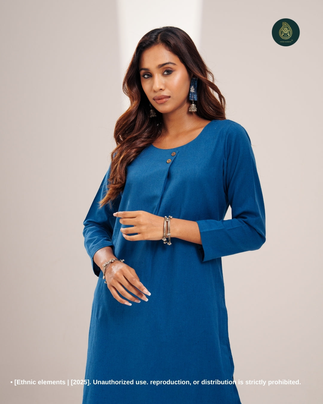 Stitched 2Pc Cotton Suit Set - Chambray Muse