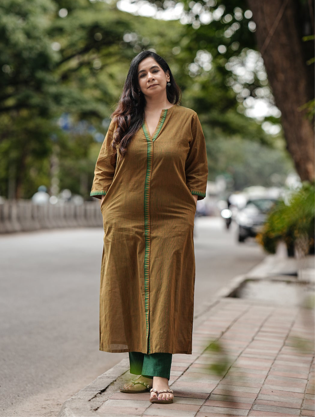 Gold Coast Stitched 2Pc Mangalgiri Cotton Suit Set