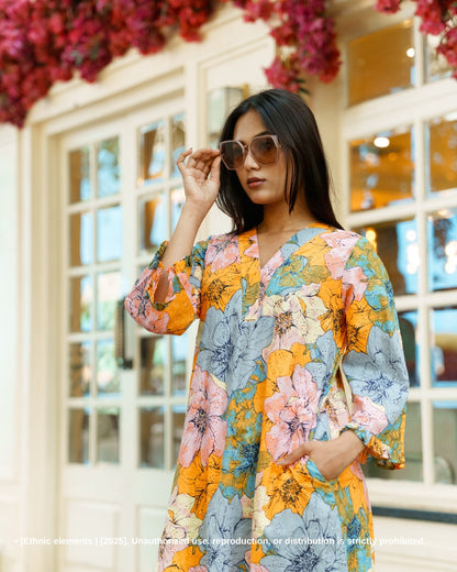 Stitched 2Pc Cotton Suit Set - Reverie Bloom