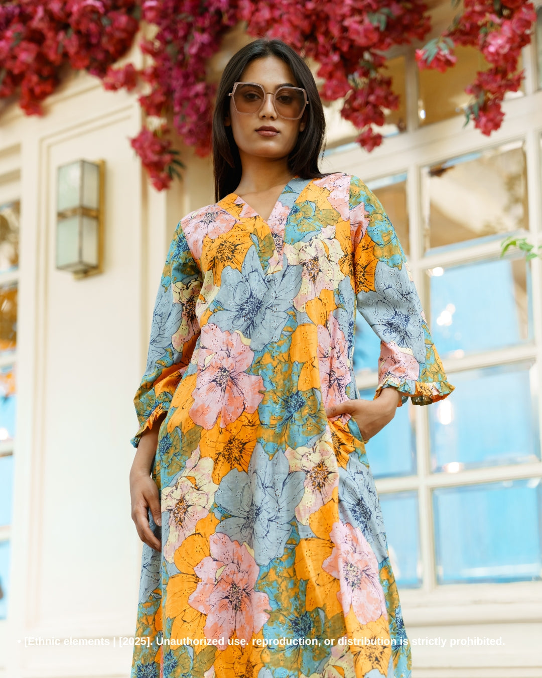Stitched 2Pc Cotton Suit Set - Reverie Bloom