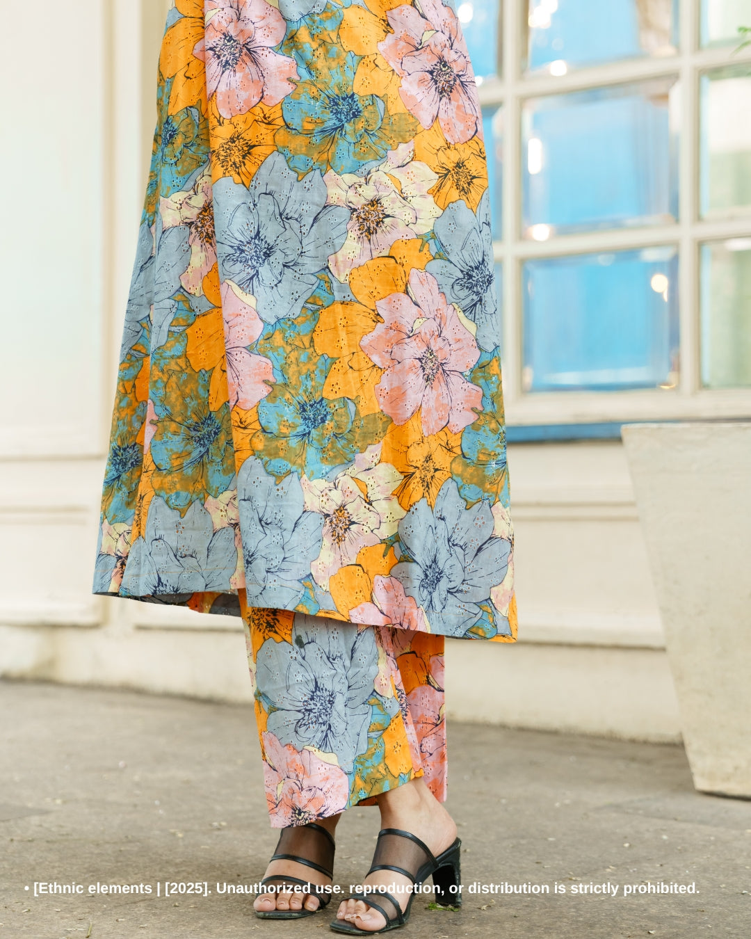 Stitched 2Pc Cotton Suit Set - Reverie Bloom