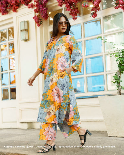 Stitched 2Pc Cotton Suit Set - Reverie Bloom