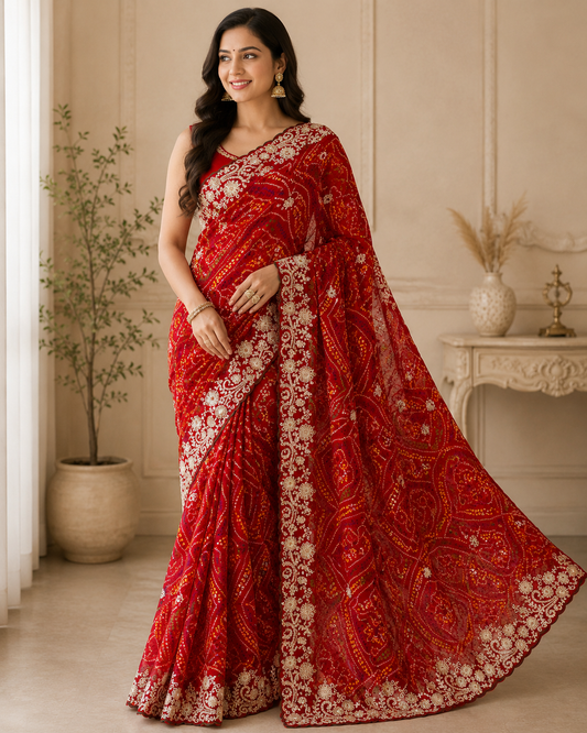 Naarira Aaradhitaa Georgette Georgette Sarees