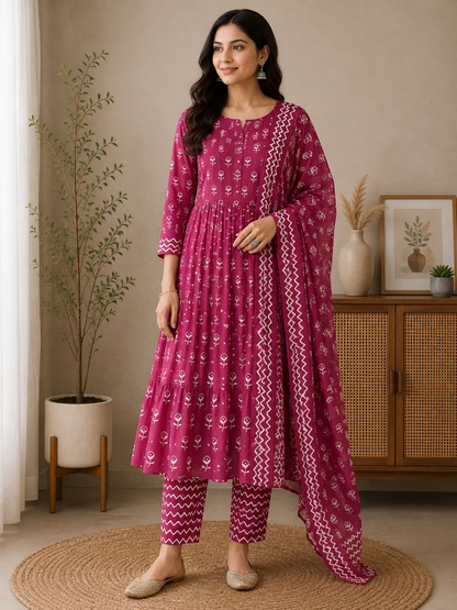 Naarira Cotton tulip Printed Suits