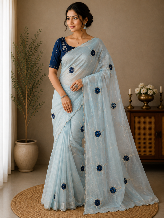 Naarira Dull Moss Designer Sarees