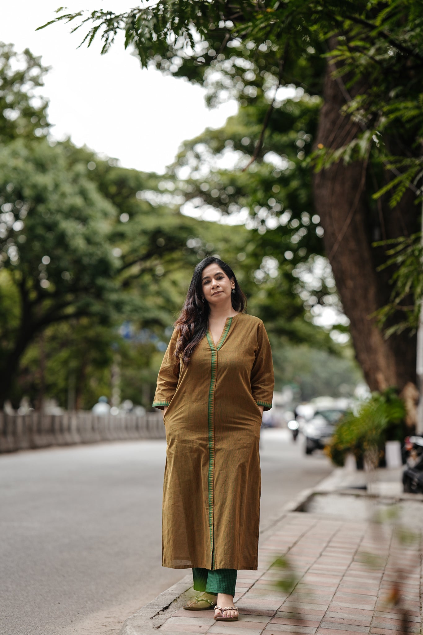 Gold Coast Stitched 2Pc Mangalgiri Cotton Suit Set