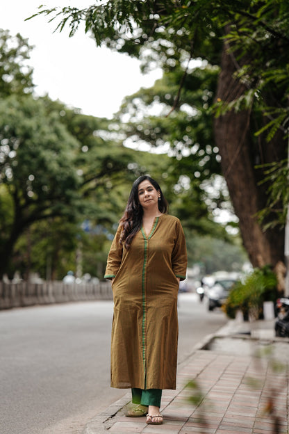 Gold Coast Stitched 2Pc Mangalgiri Cotton Suit Set