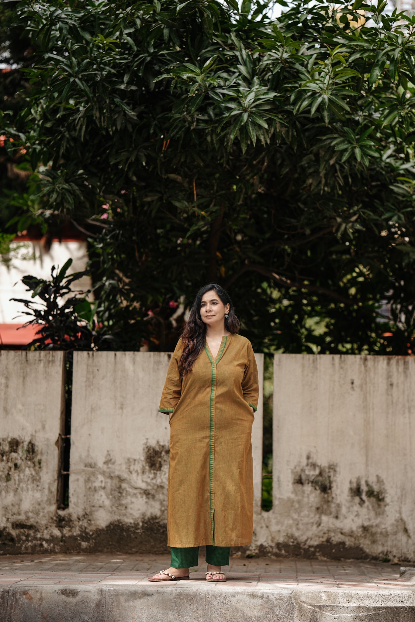 Gold Coast Stitched 2Pc Mangalgiri Cotton Suit Set