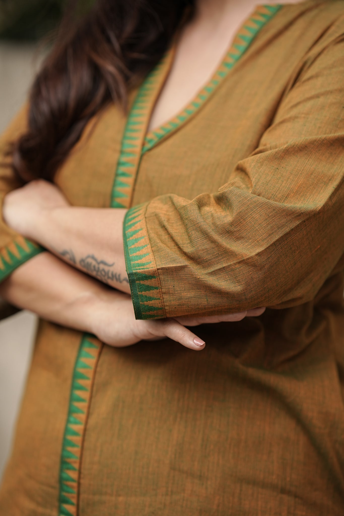 Gold Coast Stitched 2Pc Mangalgiri Cotton Suit Set