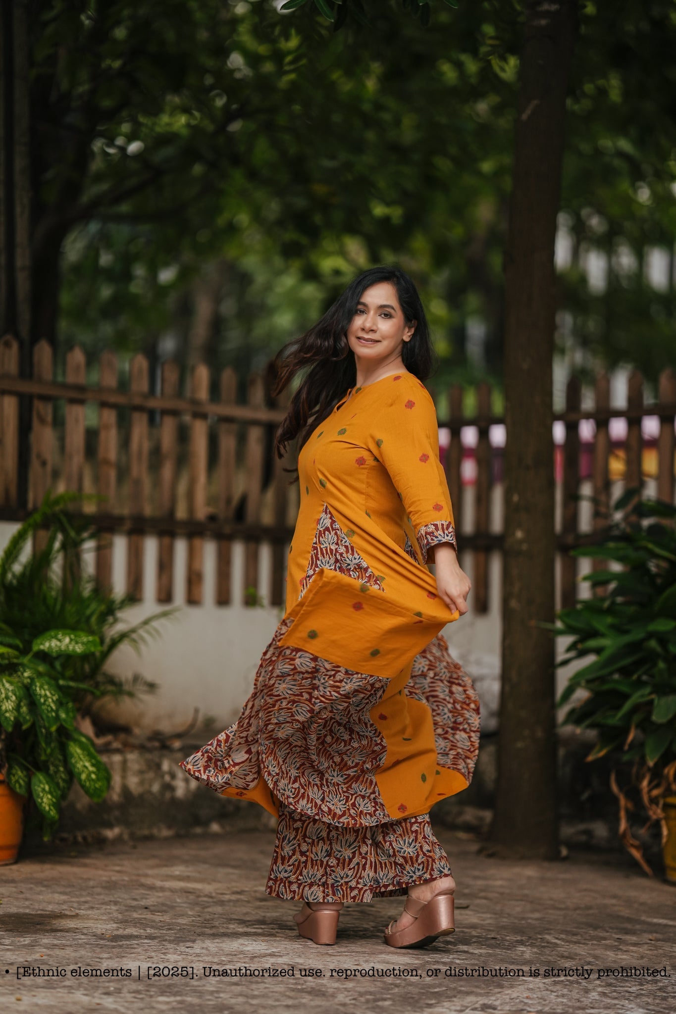 Stitched 2-Pc Hand Block Kalamkari Cotton Suit Set