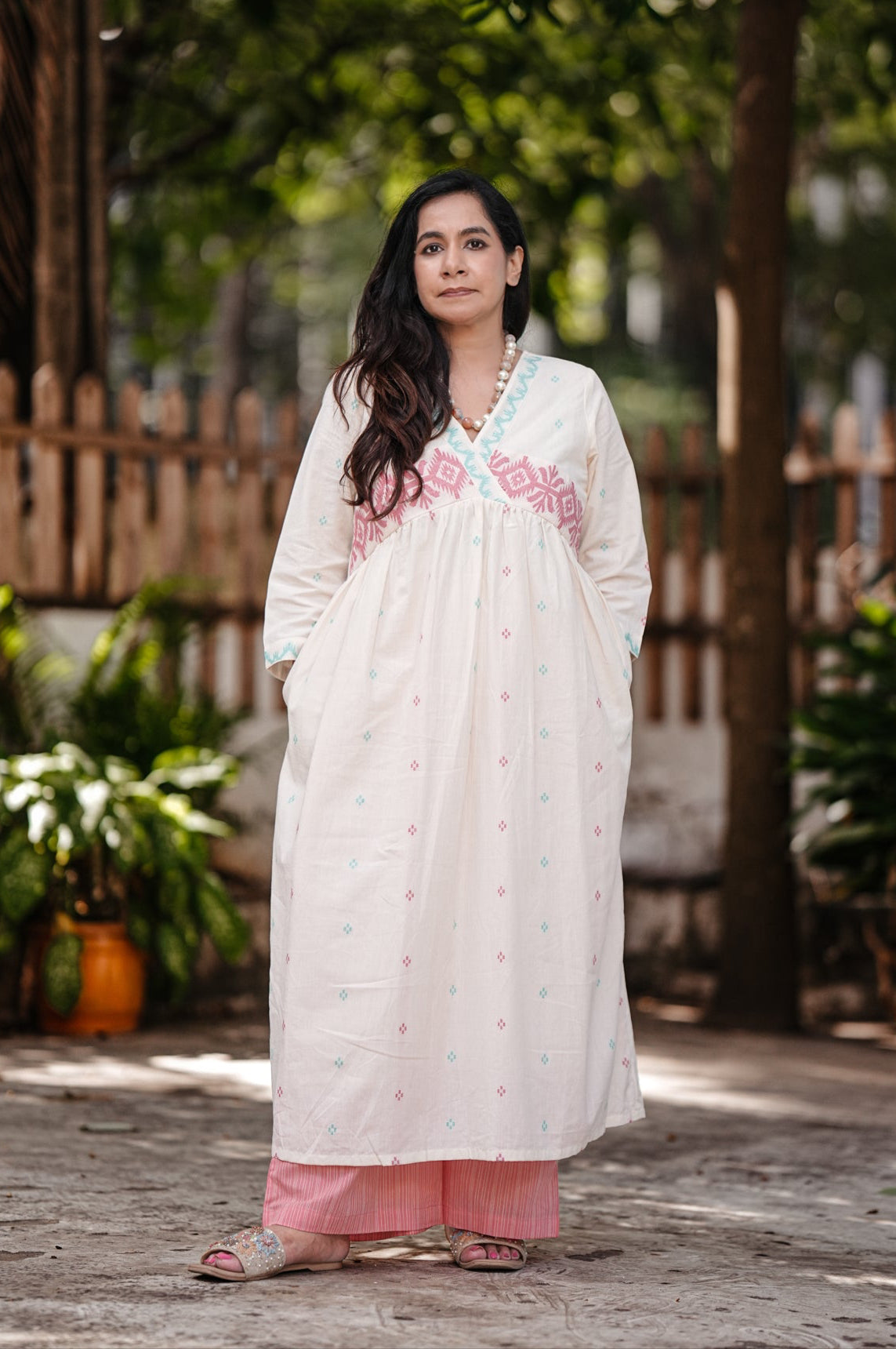 Weaved Cotton Stitched 2Pc Jamdani Suit Set