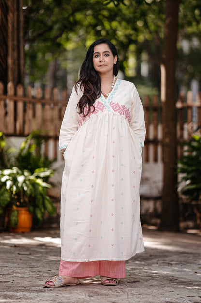 Weaved Cotton Stitched 2Pc Jamdani Suit Set
