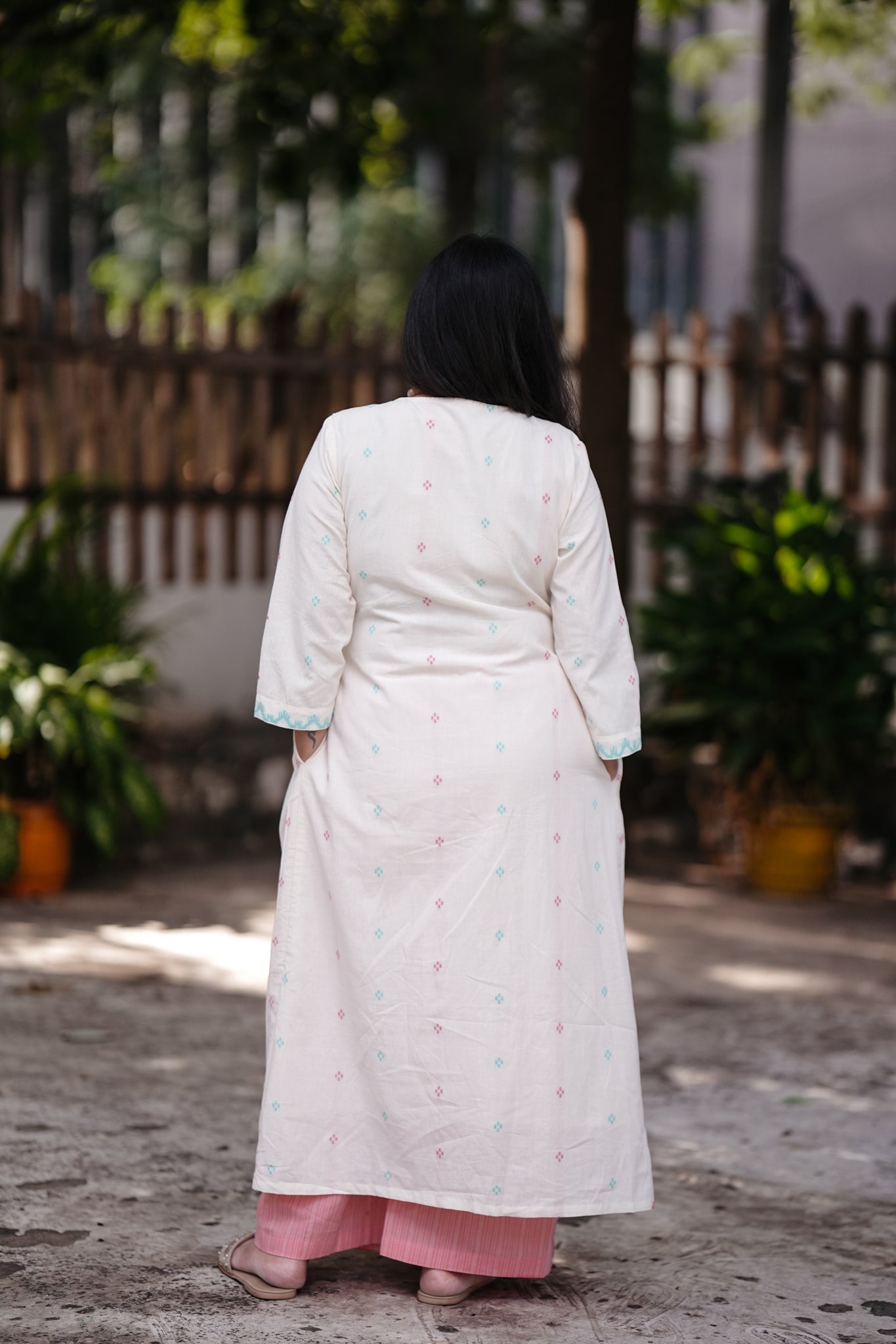 Weaved Cotton Stitched 2Pc Jamdani Suit Set