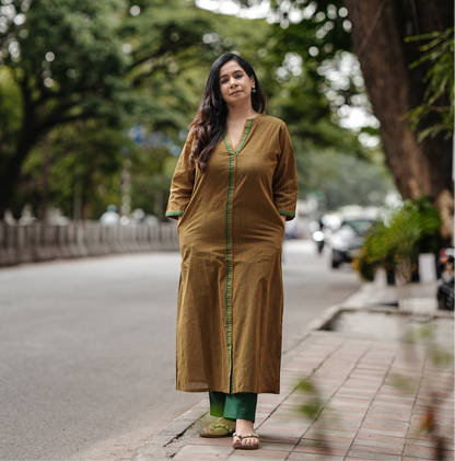 Gold Coast Stitched 2Pc Mangalgiri Cotton Suit Set
