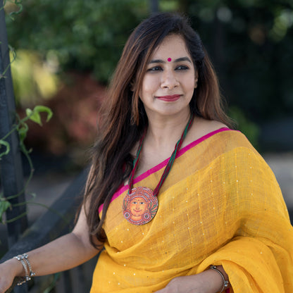 Premium Woven Linen Saree - Haldi Yellow
