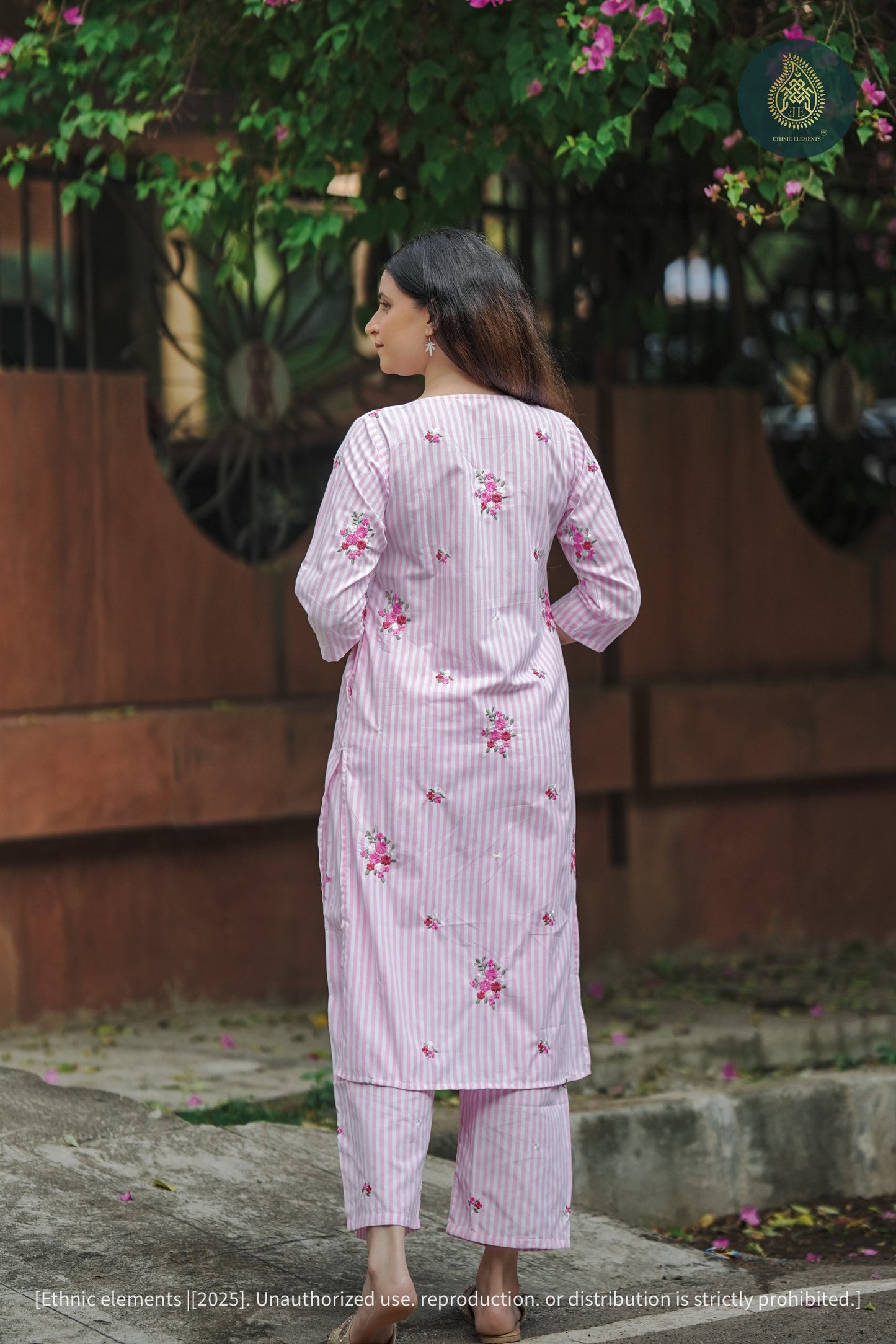Fleur Rose Cord Set - Embroidered Cotton 2Pc Set