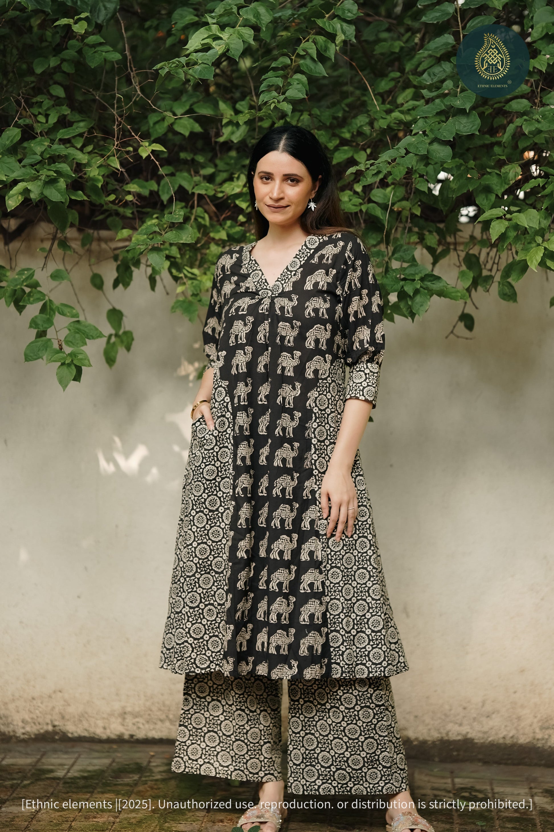 Siyah Cord Set - Hand Block Printed Cotton 2Pc Set