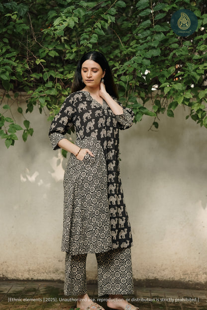 Siyah Cord Set - Hand Block Printed Cotton 2Pc Set