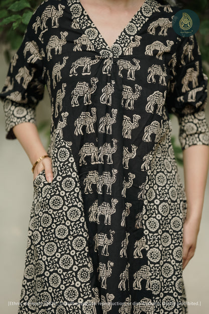 Siyah Cord Set - Hand Block Printed Cotton 2Pc Set
