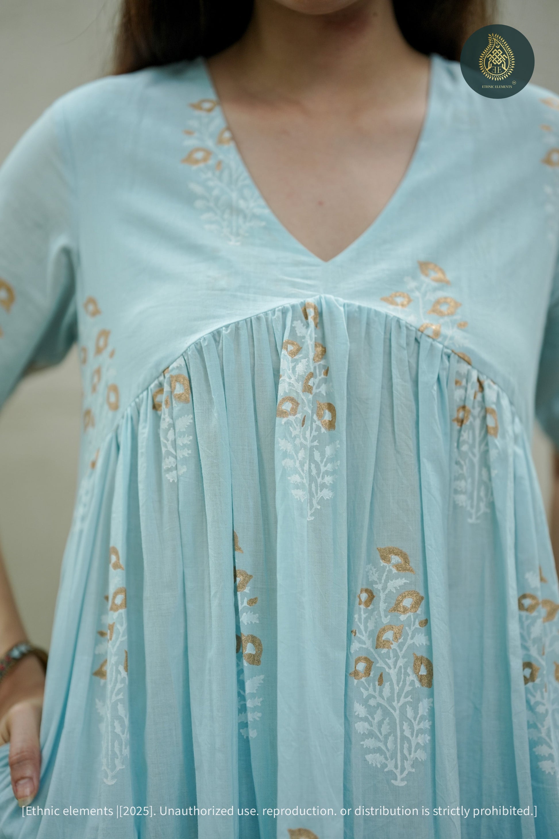 Sky Cord Set - Hand Block Printed Cotton 2Pc Set
