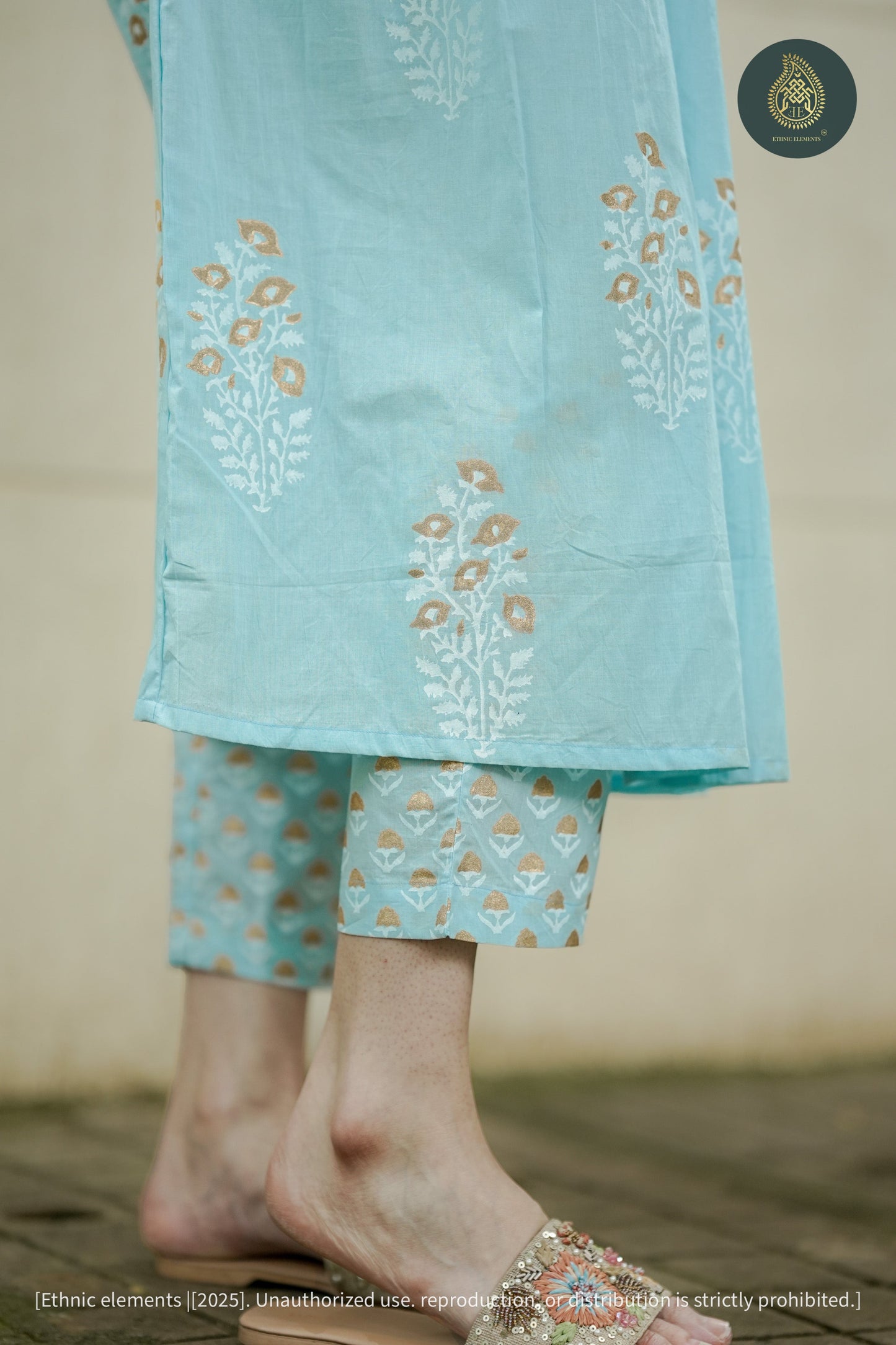 Sky Cord Set - Hand Block Printed Cotton 2Pc Set