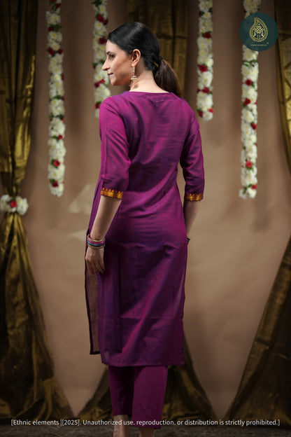 Jamuni Cord Set - Pathani Weaved Cotton 2Pc Set