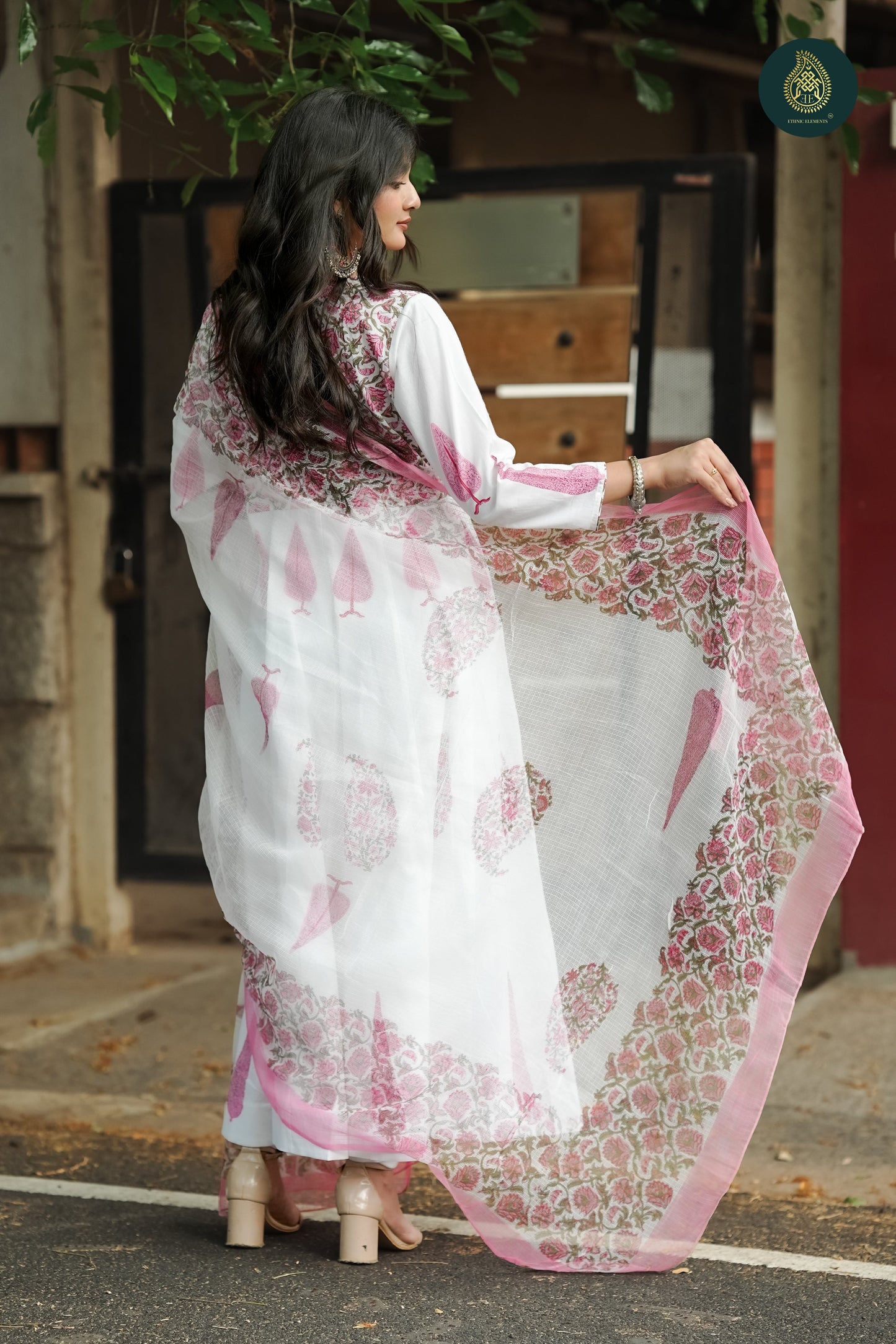 Mughal Rivayat - Handblock Cotton 3Pc stitched Suit Set